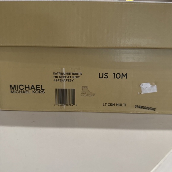 Michael Kors Katrina Knit Bootie Repeat Knit Sneakers Light Cream Multi - Picture 7 of 7